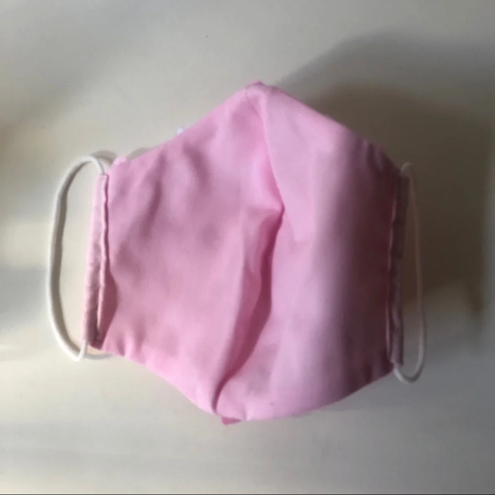 Handmade pink floral crystal embroidery face mask